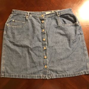 Button Down Denim Skirt